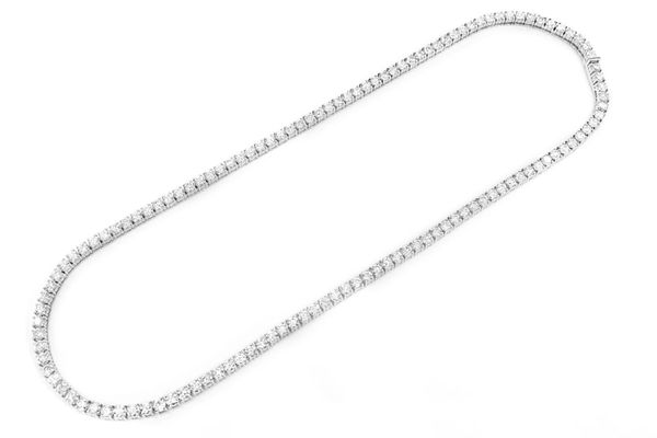 20pt Prong Set Diamond Tennis Necklace 14k Solid Gold 27.75ctw