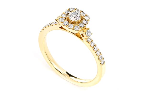 Single Band Diamond Halo Engagement Ring - All Natural - 14k Solid Gold - 1.00ctw