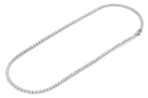 13pt Crown Set Diamond Tennis Necklace 14k Solid Gold 16.00ctw 