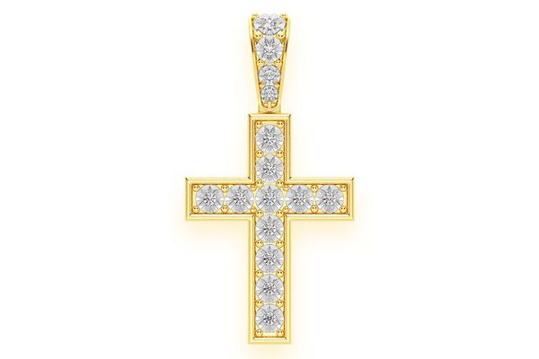 Miracle Cross Diamond Pendant 14k Solid Gold 0.15ctw