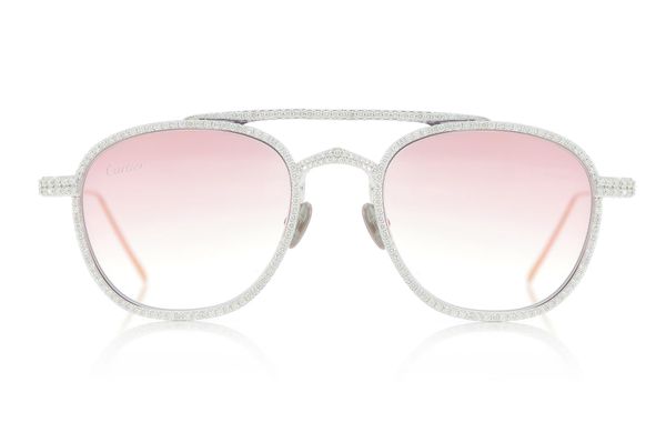 Cartier Glasses Iced Out Diamond Rims - Pink Fade Lens - 5.85ctw