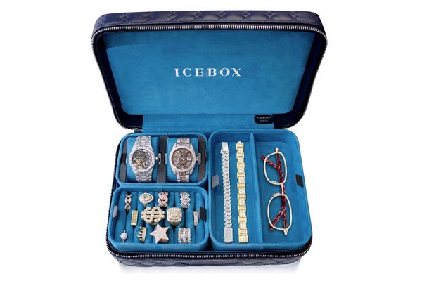 Icebox Leather World Traveler Jewelry Case - 2 Watches