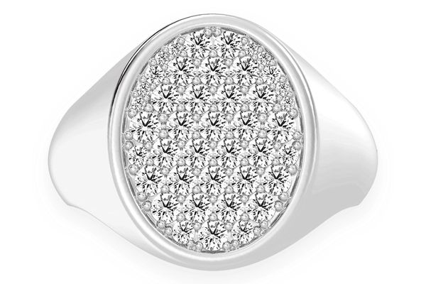 Oval Signet Diamond Ring 14k Solid Gold 0.65ctw