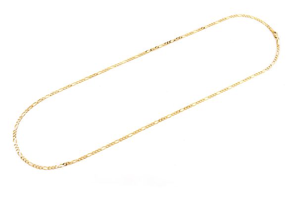 2.5MM Figaro Link 14k Solid Gold Chain