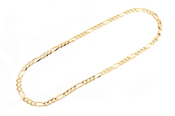 6.5MM Figaro Link 14k Solid Gold Chain