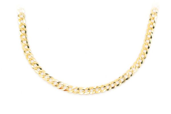 3.5MM Flat Curb Bracelet 14k Solid Gold