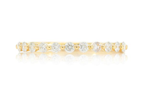 Pinched Diamond Stackable Diamond Band 14k Solid Gold 0.25ctw