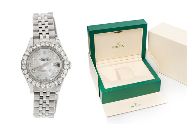 Rolex Datejust 26MM Steel (179174) - 2.00ctw Diamond Bezel