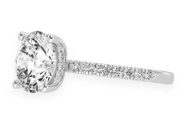 Thinn - 3.00ct Round Solitaire - One Row Under Halo - Diamond Engagement Ring - All Natural Vs Diamonds