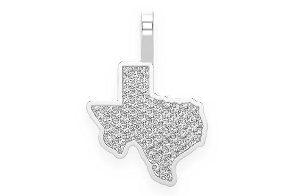 Texas State Diamond Pendant 14k Yellow Gold 0.25ctw