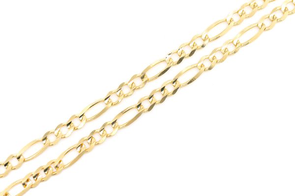 4.5MM Figaro Link 14k Solid Gold Chain