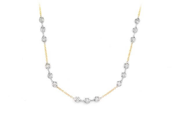 Trio Bezel Necklace 14k   3.65ctw