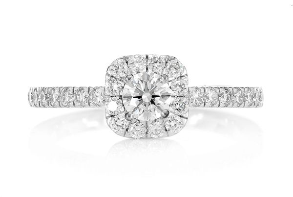 Thav - 0.75ctw Square Halo - Diamond Engagement Ring - All Natural