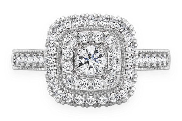 0.75ctw - Cushion Two Layer Halo - Diamond Engagement Ring - All Natural