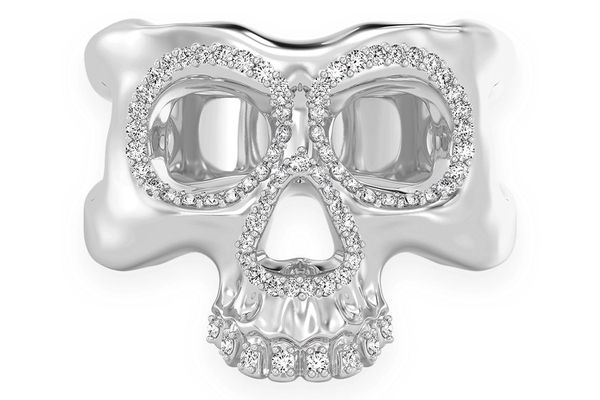 Skull Diamond Ring 14k Solid Gold 0.40ctw