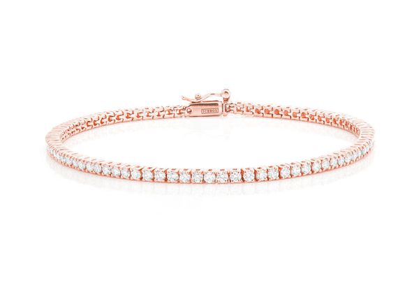 2pt Prong Set Diamond Tennis Bracelet 14k Solid Gold 2.00ctw