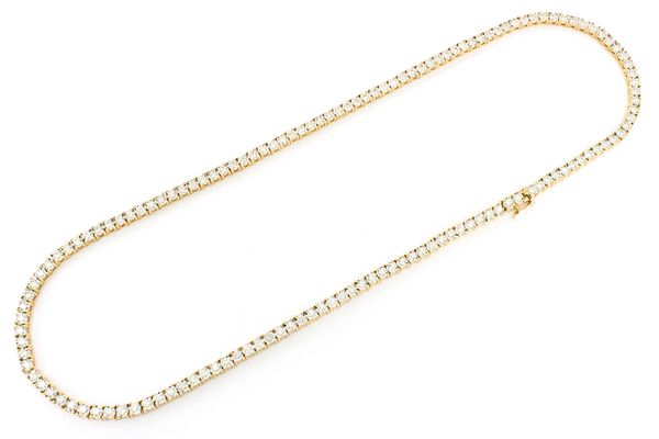 9pt Miracle Set Diamond Tennis Necklace 14k Solid Gold 10.00ctw