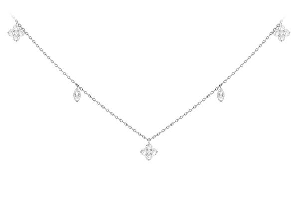 Clover Dangle Necklace 14k   .25ctw