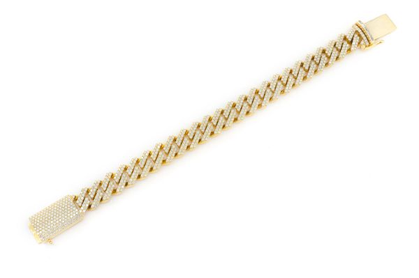 13MM Raised Prong Miami Cuban Bracelet 14k   11.25ctw