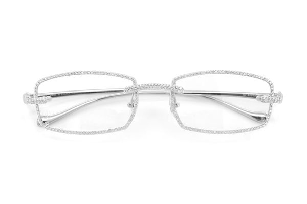 Cartier Glasses Iced Out Diamond Rims - 2.85ctw - White Gold