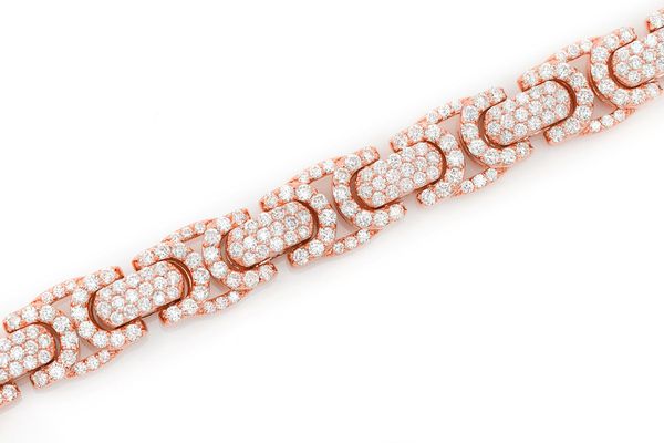 Byzantine Link Diamond Bracelet 14k Solid Gold 11.00ctw