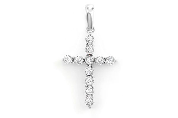 Tiny Diamond Cross 14k Solid Gold 0.05ctw