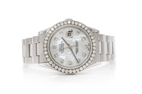 Rolex Datejust 36MM Steel (16200) - 2.00ctw Diamond Bezel