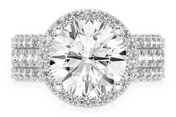 Tripp - 3.00ct Round Solitaire - Three Row - Diamond Engagement Ring - All Natural Vs Diamonds