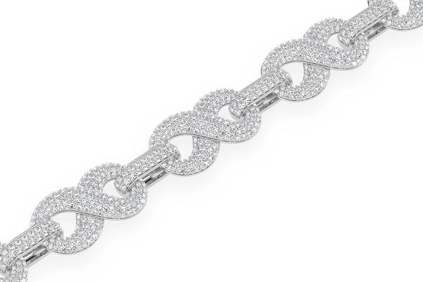 Infinity Link Diamond Bracelet 14k Solid Gold 9.00ctw