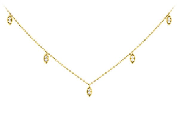 Marquise Shape Dangle Necklace 14k   .12ctw