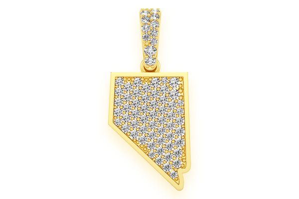  Nevada State Diamond Pendant 14k Solid Gold 0.35ctw