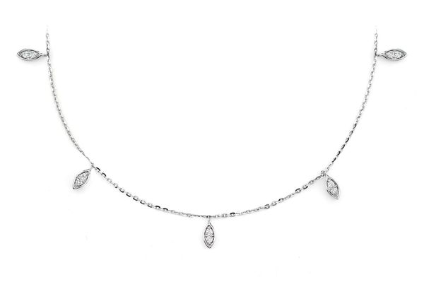 Marquee Dangling Diamond Necklace 14k Solid Gold 0.10ctw