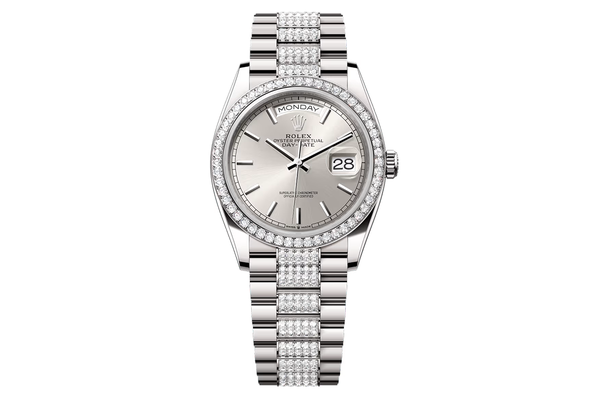 Rolex - Day-Date 36 - 128349rbr - White Gold & Diamonds (mb353)