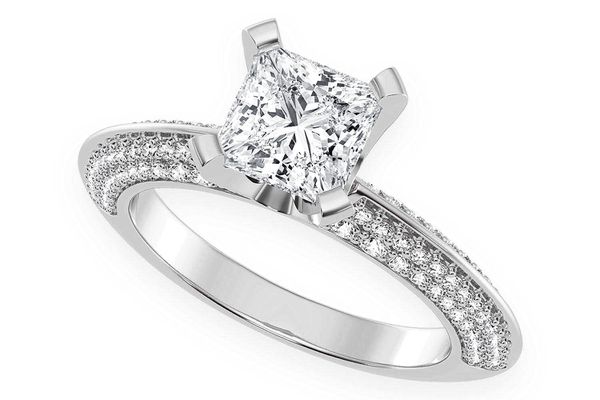 Kifey - 1.00ct Princess Cut Solitaire - Knife Edge - Diamond Engagement Ring - All Natural