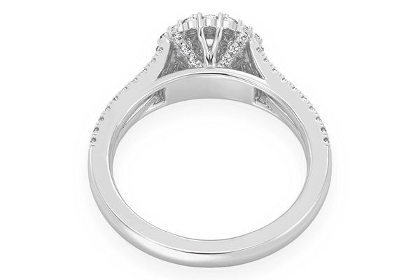 0.75ctw - Round Double Halo Split Shank - Diamond Engagement Ring - All Natural