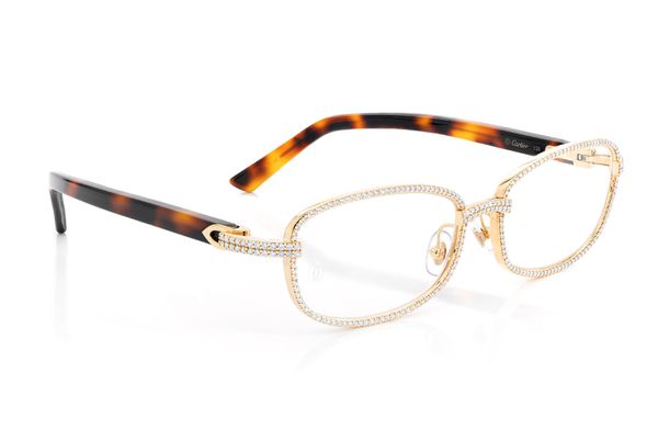 Cartier Glasses Iced Out Diamond Rims - 3.00ctw - Yellow Gold