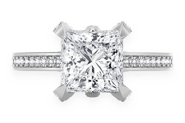 Chant - 2.00ct Princess Cut Solitaire - Diamond Engagement Ring - All Natural