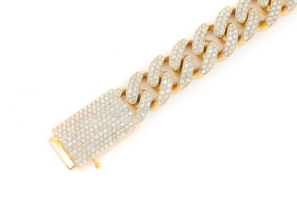 16MM Miami Cuban Diamond Bracelet 14k Solid Gold 12.25ctw