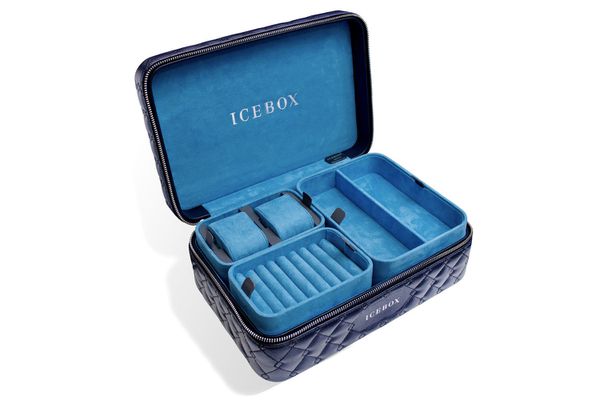 Icebox Leather World Traveler Jewelry Case - 2 Watches