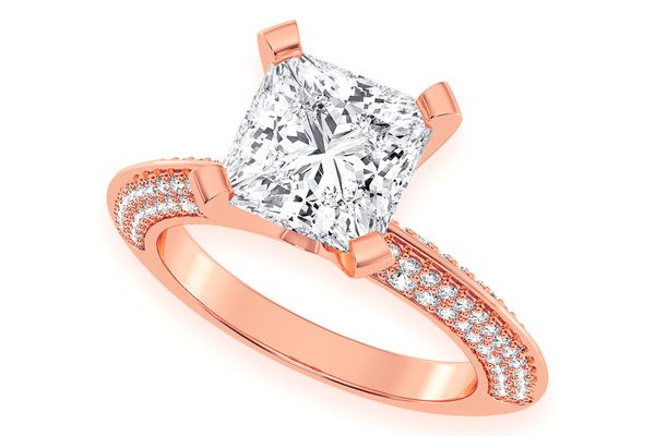 Kifey - 2.00ct Princess Cut Solitaire - Knife Edge - Diamond Engagement Ring - All Natural