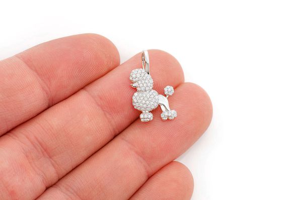 diamond poodle pendant