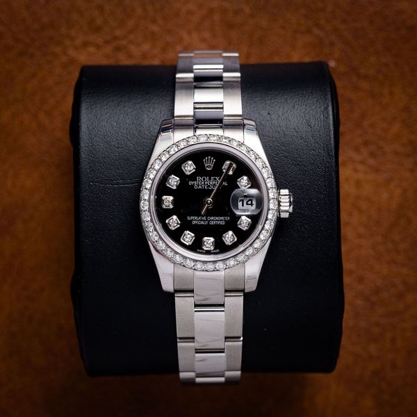 Rolex Datejust 26 - Ss 0.95ctw Oyster Custom Dia Bezel (2005) - Nc