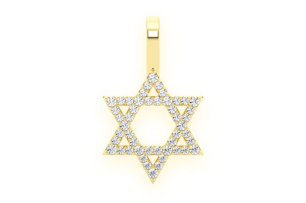 Star Of David Diamond Pendant 14k Solid Gold 0.25ctw