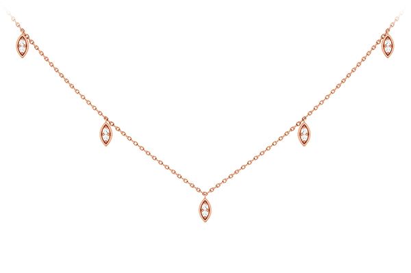 Marquise Shape Dangle Necklace 14k   .12ctw