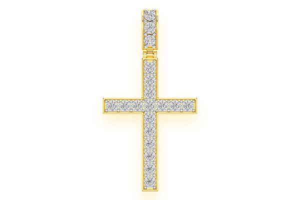 Miracle Set Cross Diamond Pendant 14k Solid Gold 0.75ctw