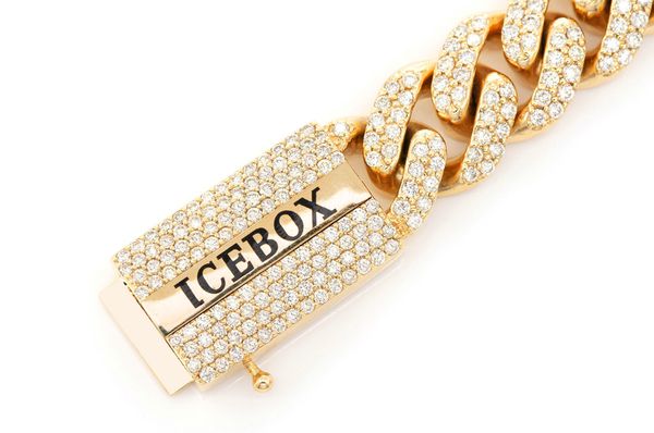 Icebox 12MM Miami Cuban Diamond Bracelet 14k Solid Gold 7.50ctw