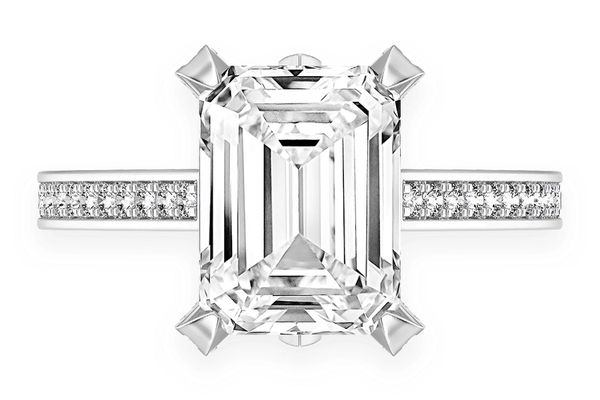 Chant - 3.00ct Emerald Cut Solitaire - Knife Edge - Diamond Engagement Ring - All Natural