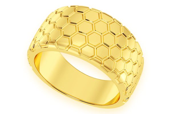 Honeycomb Ring 14k Solid Gold