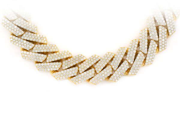 Icebox - 24MM Raised Miami Cuban Link Diamond Necklace 14k Solid Gold ...