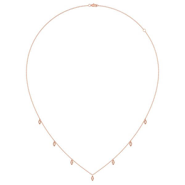 Marquise Shape Dangle Necklace 14k   .12ctw